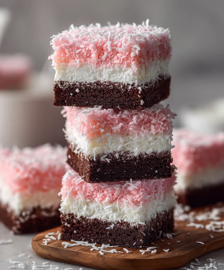 Pink Coconut Snowball Cake Bars