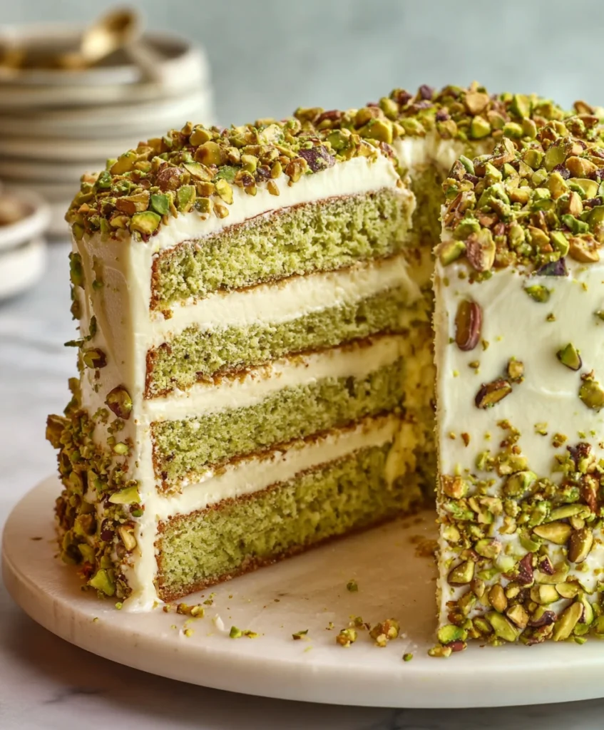 Pistachio Mascarpone Layer Cake 