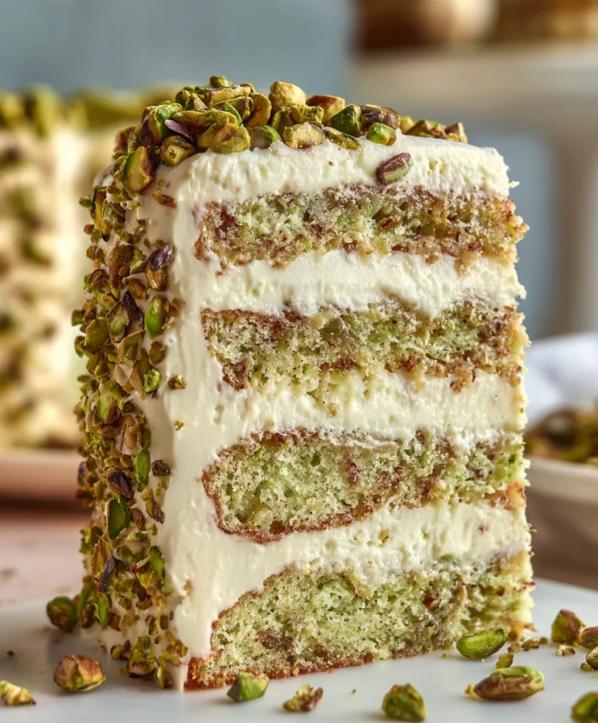 Pistachio Mascarpone Layer Cake