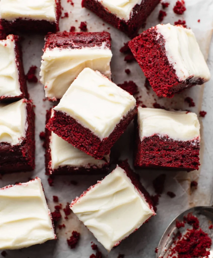 Red Velvet Brownies with Cream Cheese Frosting