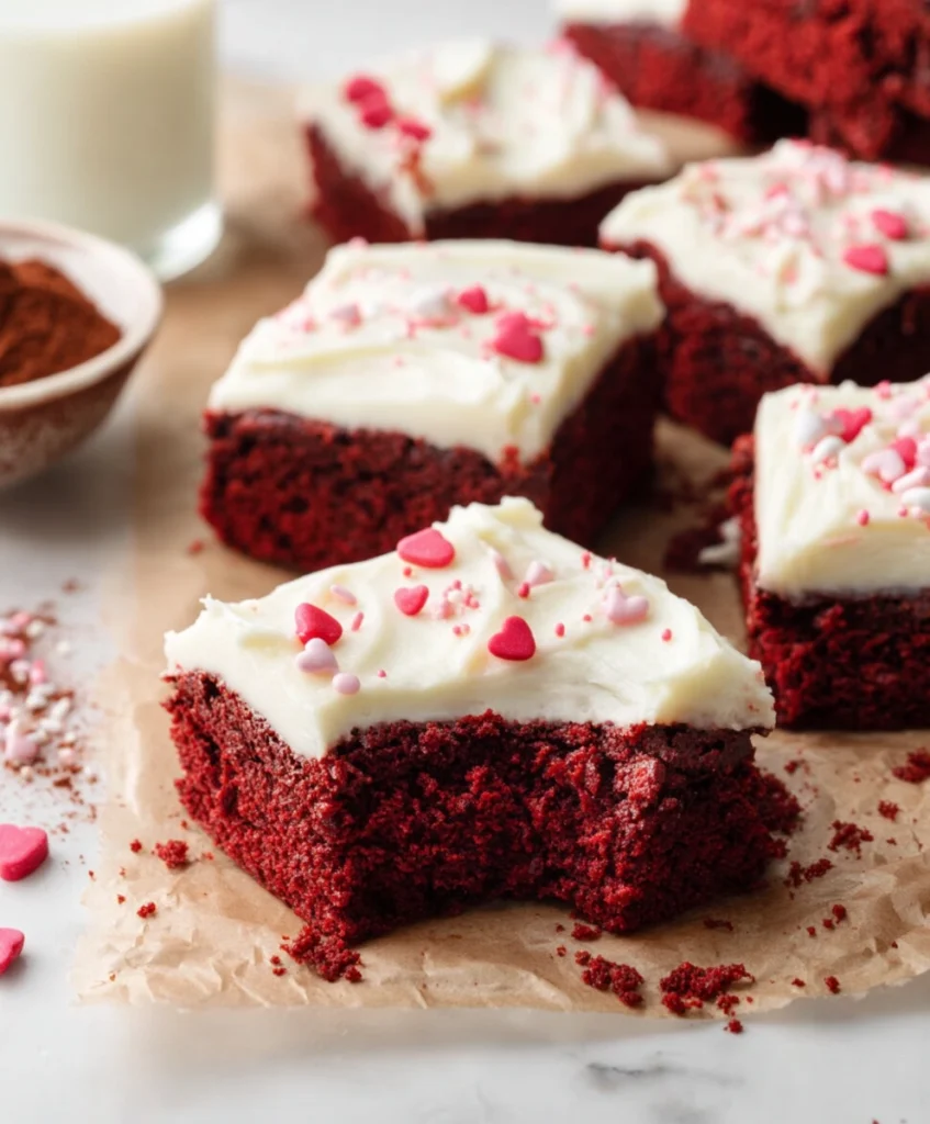 Red Velvet Brownies with Cream Cheese Frosting