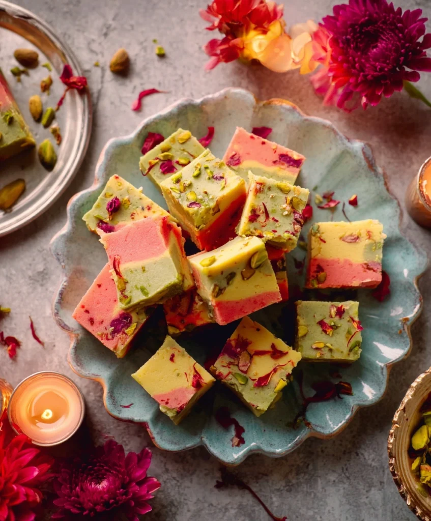 Rose Pistachio & Saffron Fudge