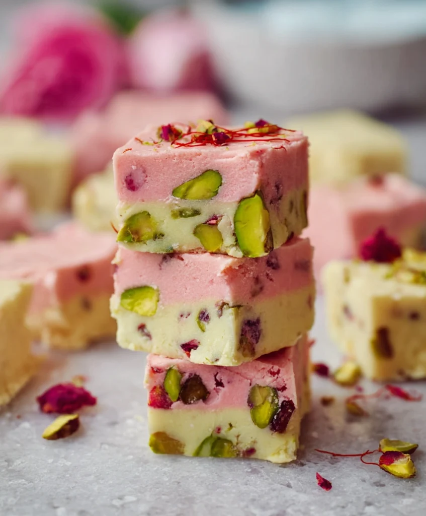 Rose Pistachio & Saffron Fudge