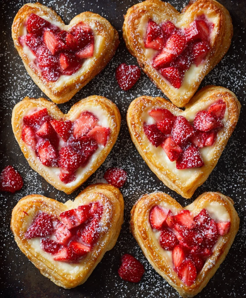 Strawberry Cheesecake Danish Hearts