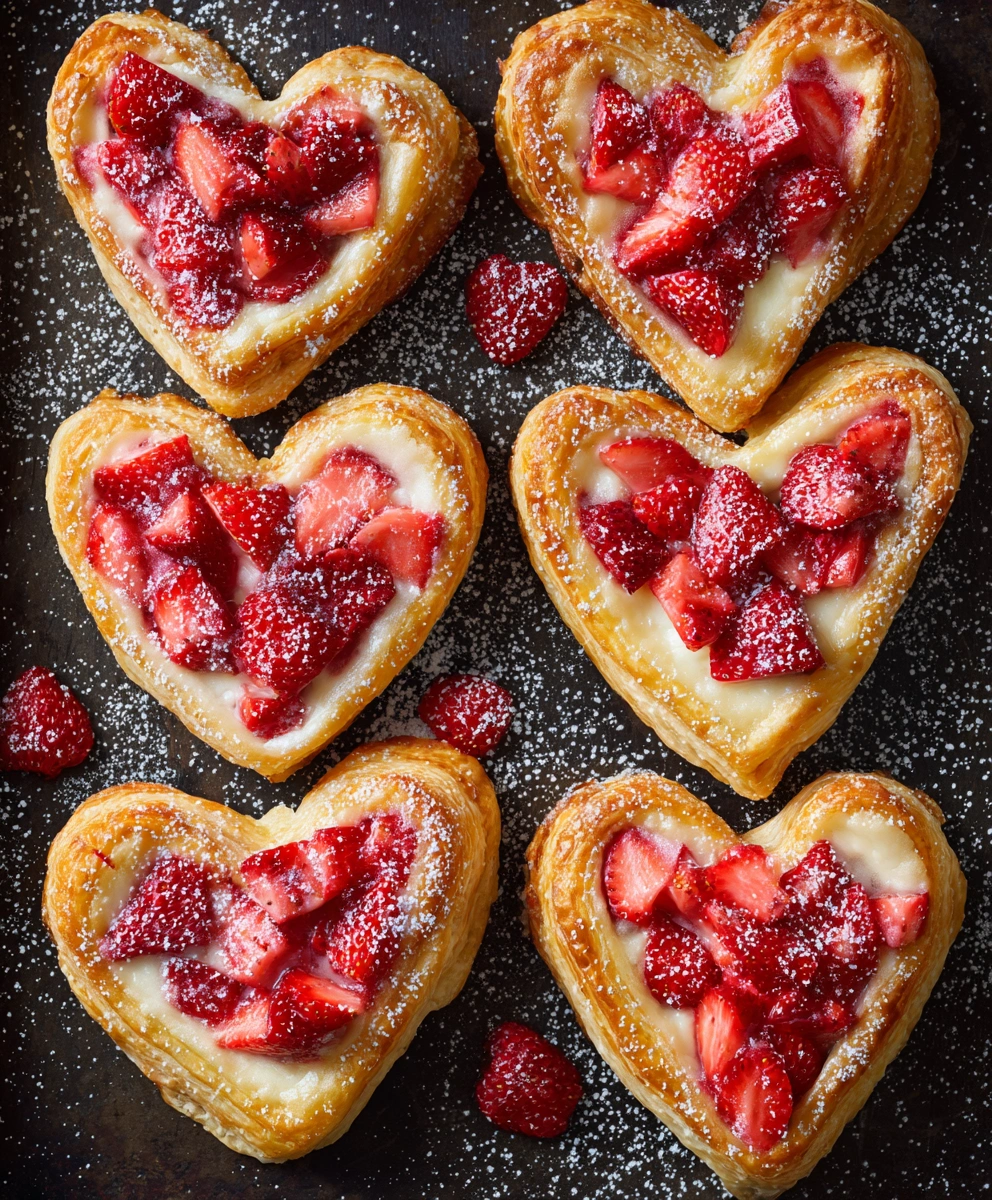 Strawberry Cheesecake Danish Hearts