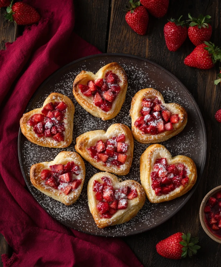 Strawberry Cheesecake Danish Hearts