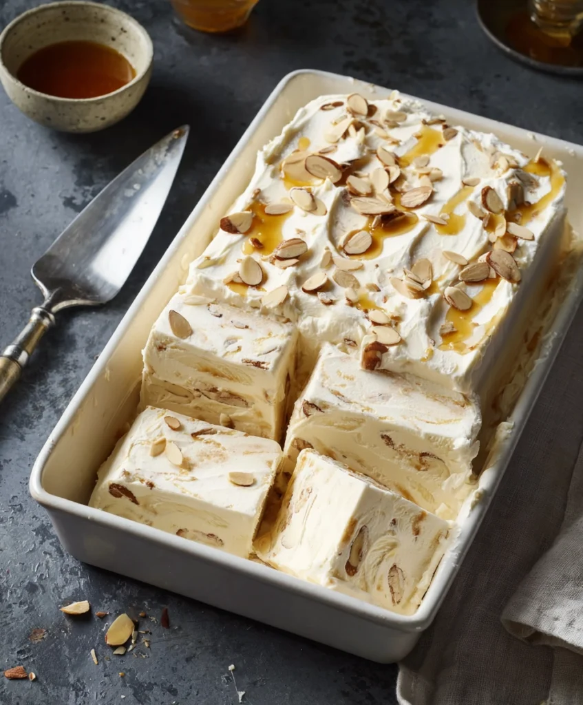 Toffee and Roasted Almond Semifreddo