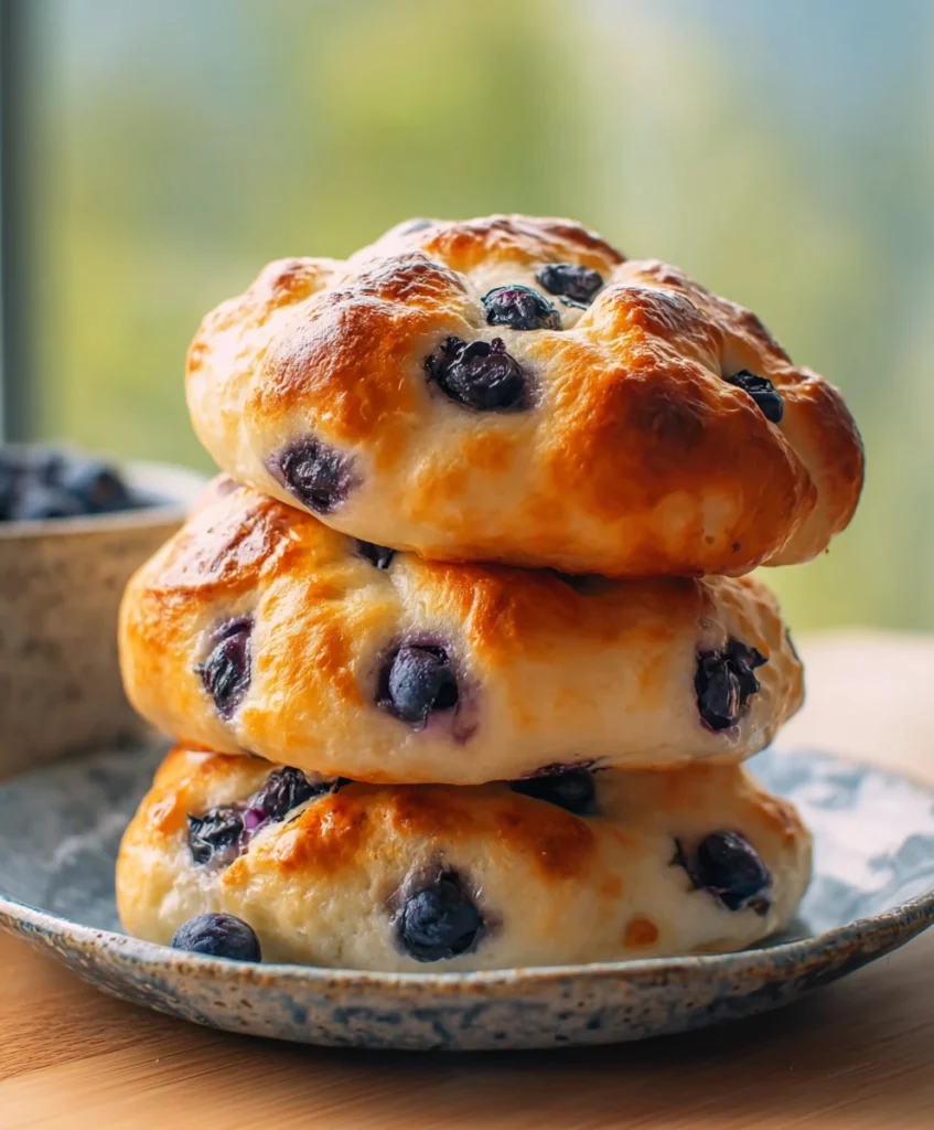 Fluffy Cottage Cheese Blueberry Cloud Bread