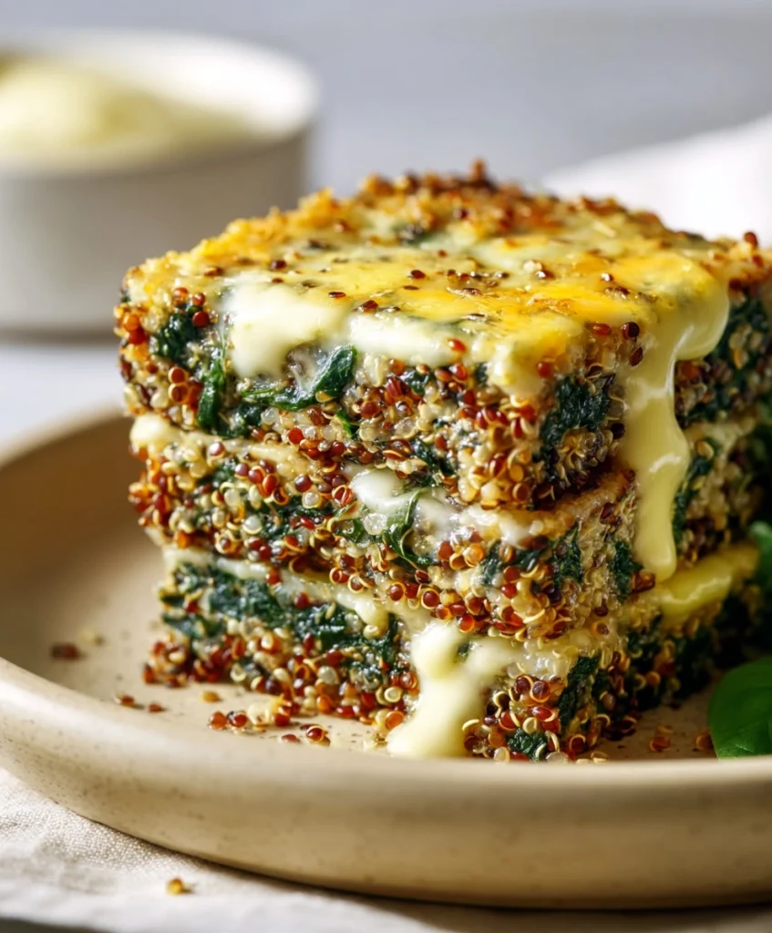 Healthy Quinoa Lentil Spinach Bake