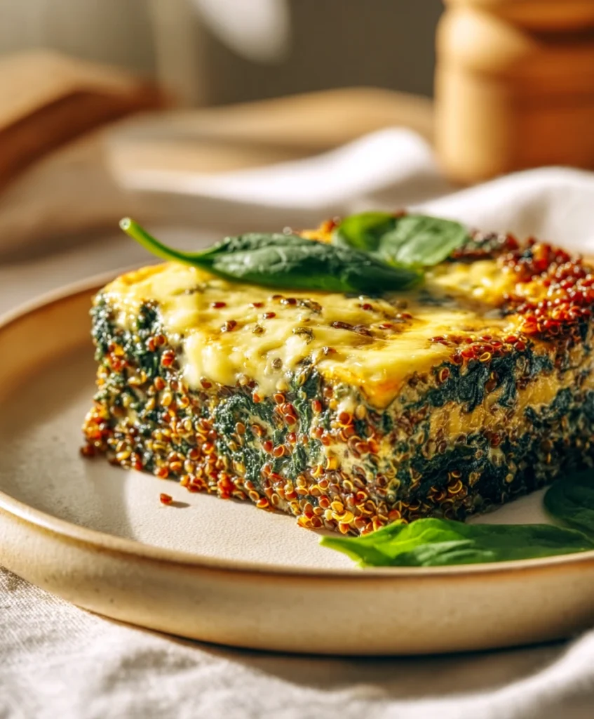 Healthy Quinoa Lentil Spinach Bake