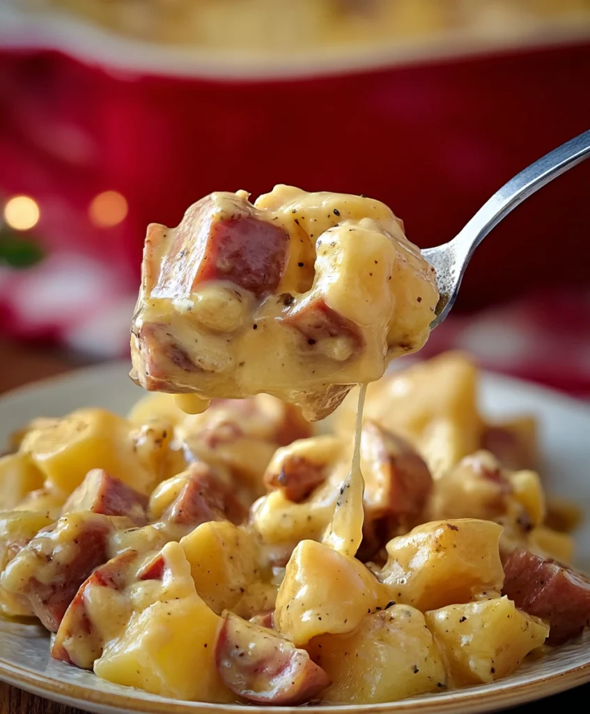 Kielbasa Sausage Cheesy Potato Casserole