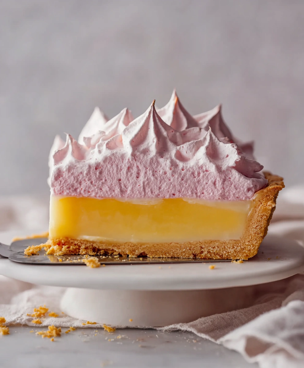Lemon Pie Bars with Strawberry Meringue