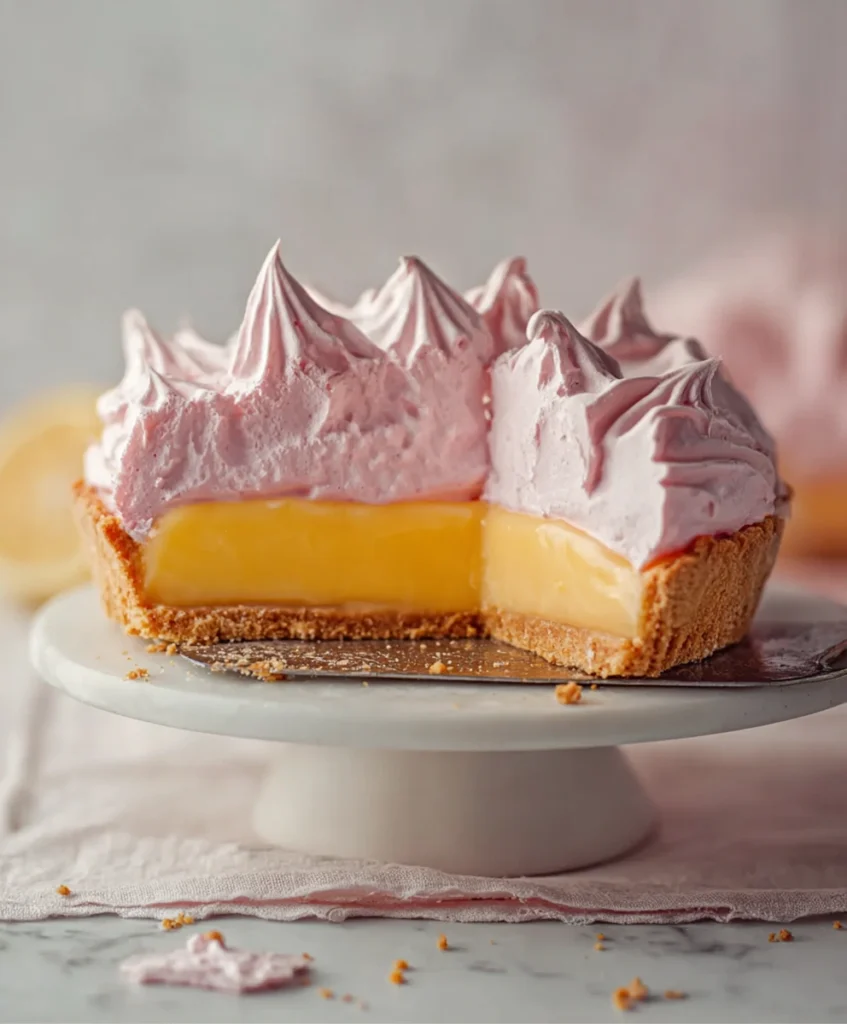 Lemon Pie Bars with Strawberry Meringue