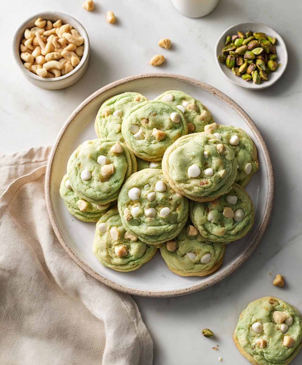 Macadamia Pistachio Pudding Cookies
