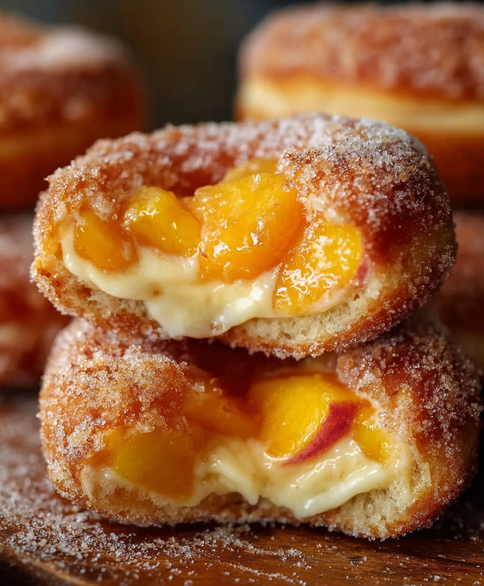 Peach Cobbler Cheesecake Donuts