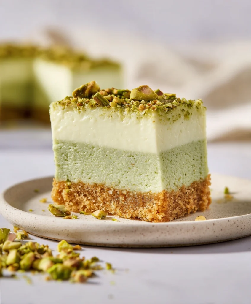Pistachio Ricotta Cheesecake Bars