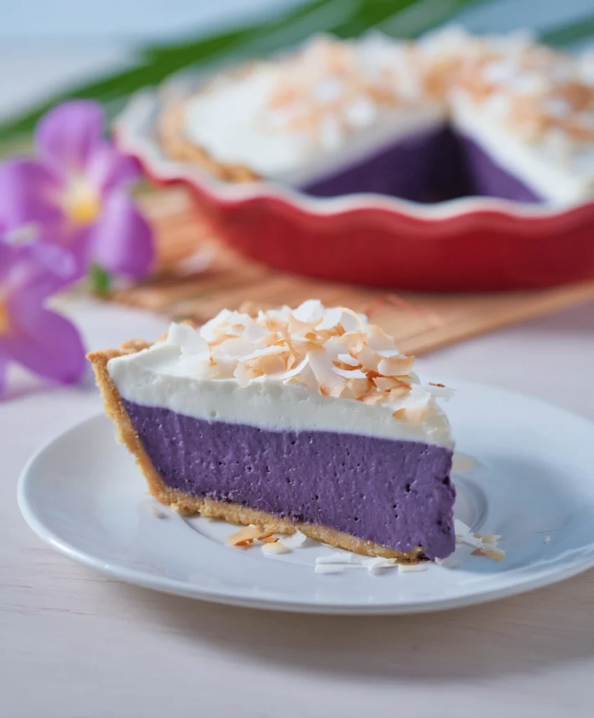 Purple Sweet Potato Pie with Coconut Topping (Haupia)
