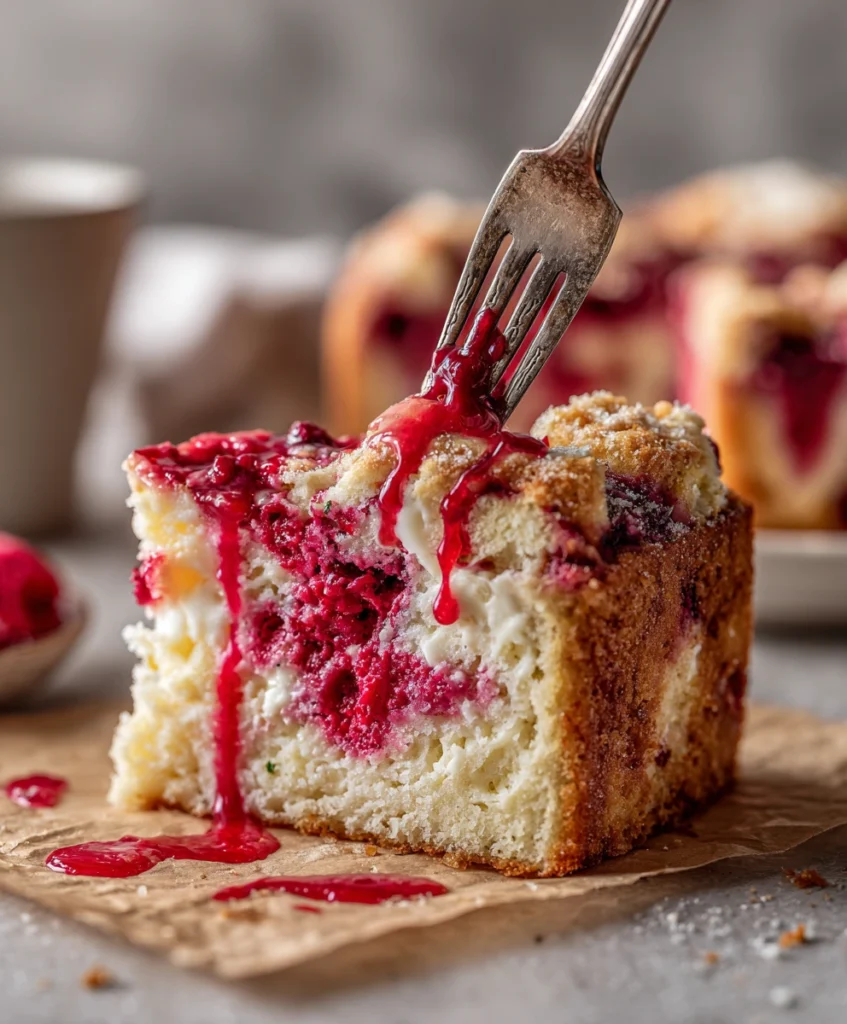 Raspberry Cottage Cheese Breakfast Cake