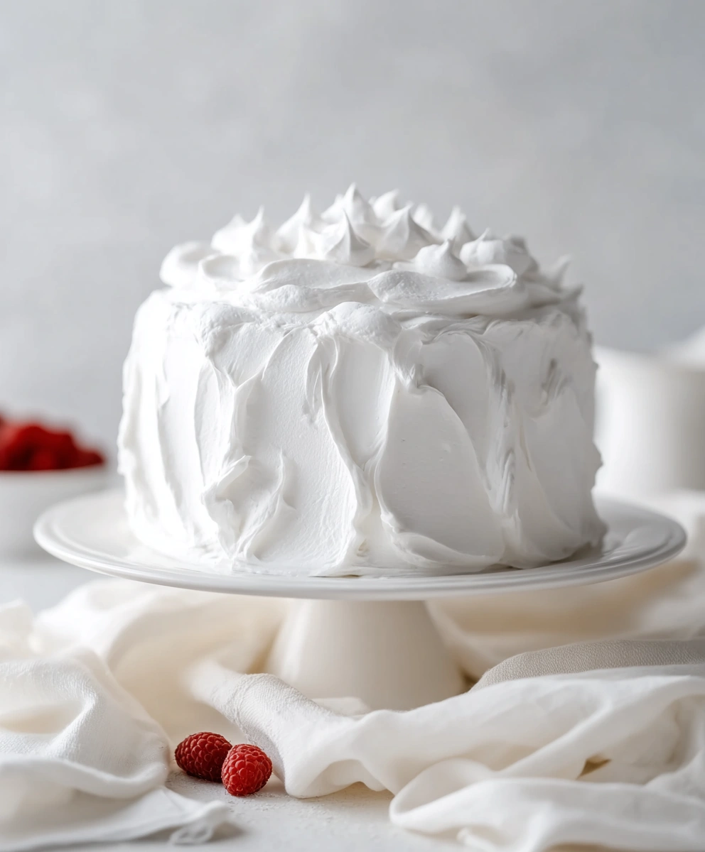 Raspberry and Cream Angel Food Cake