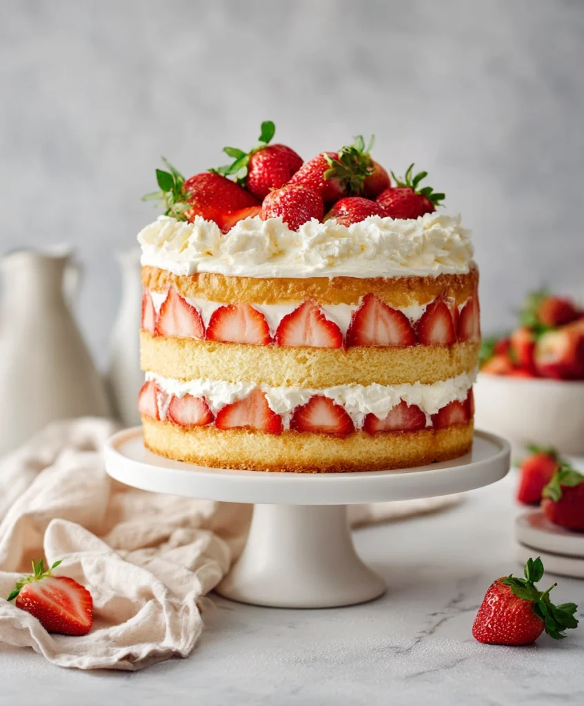 Strawberry Custard Delight Cake