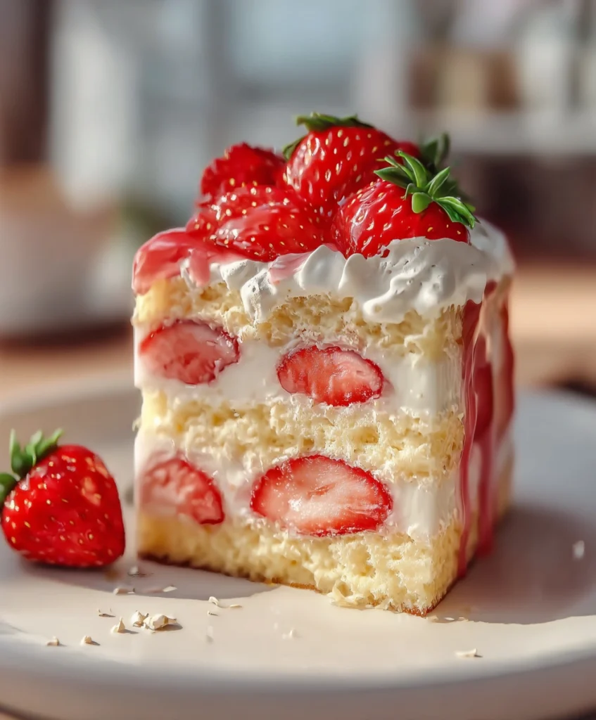 Strawberry Custard Delight Cake