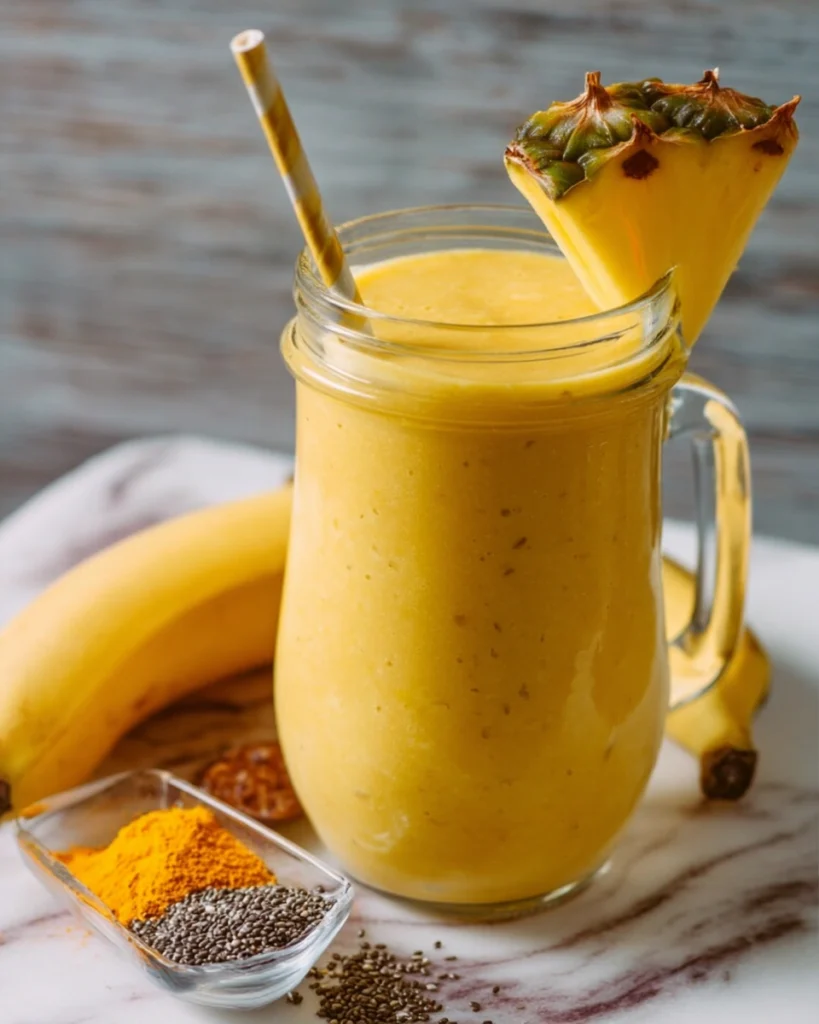 Anti-inflammatory Pineapple Banana Turmeric Smoothie 