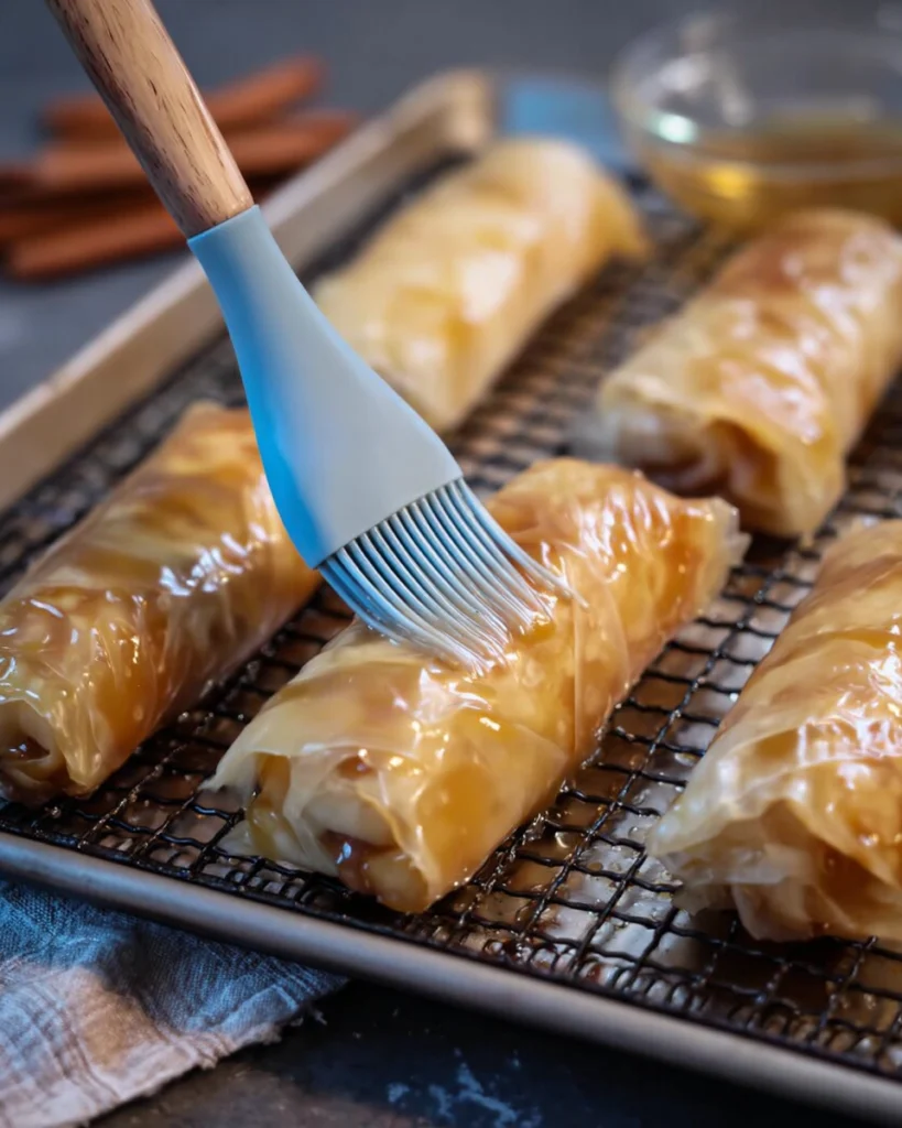 Baked Apple Pie Rice Paper Rolls
