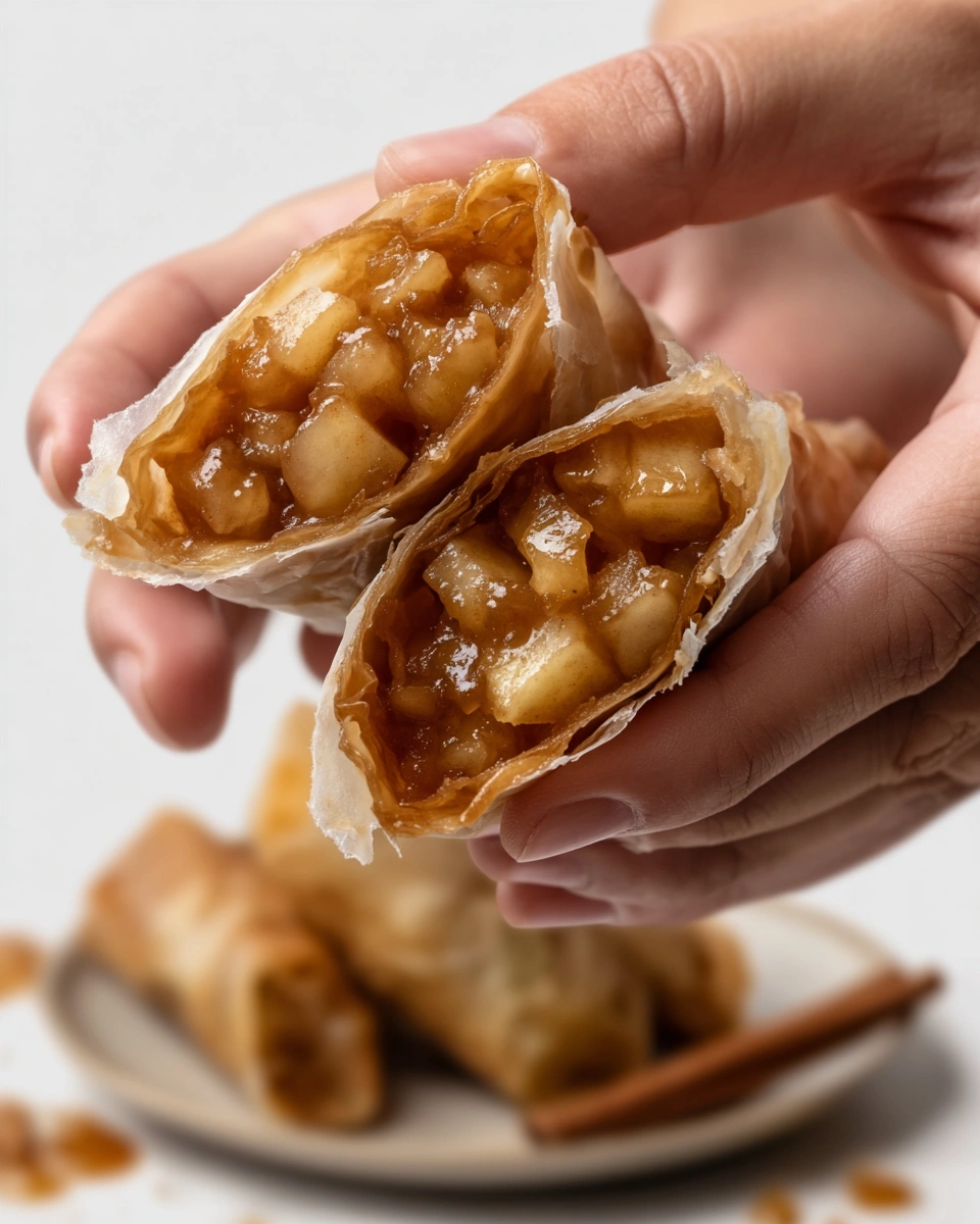 Baked Apple Pie Rice Paper Rolls