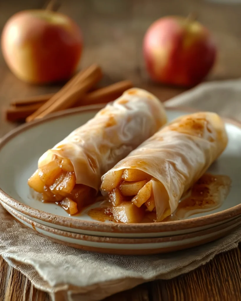 Baked Apple Pie Rice Paper Rolls