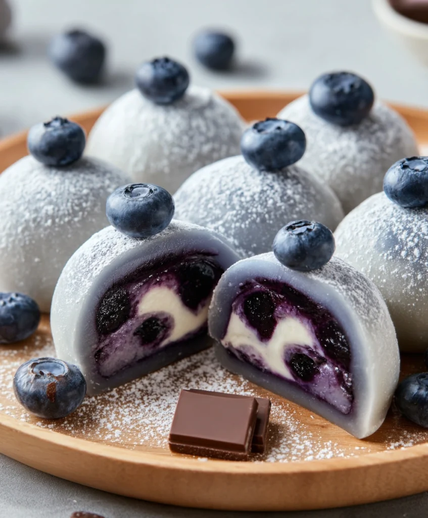 Blueberry Cream Mochi Buns