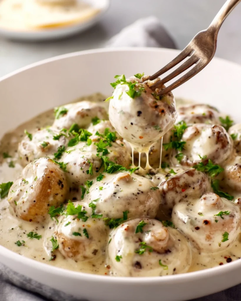 Creamy Garlic Parmesan Mushrooms