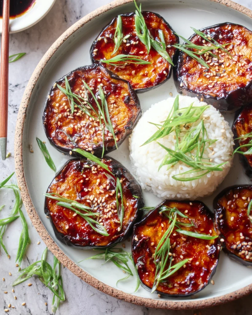 Crispy Miso Glazed Eggplant