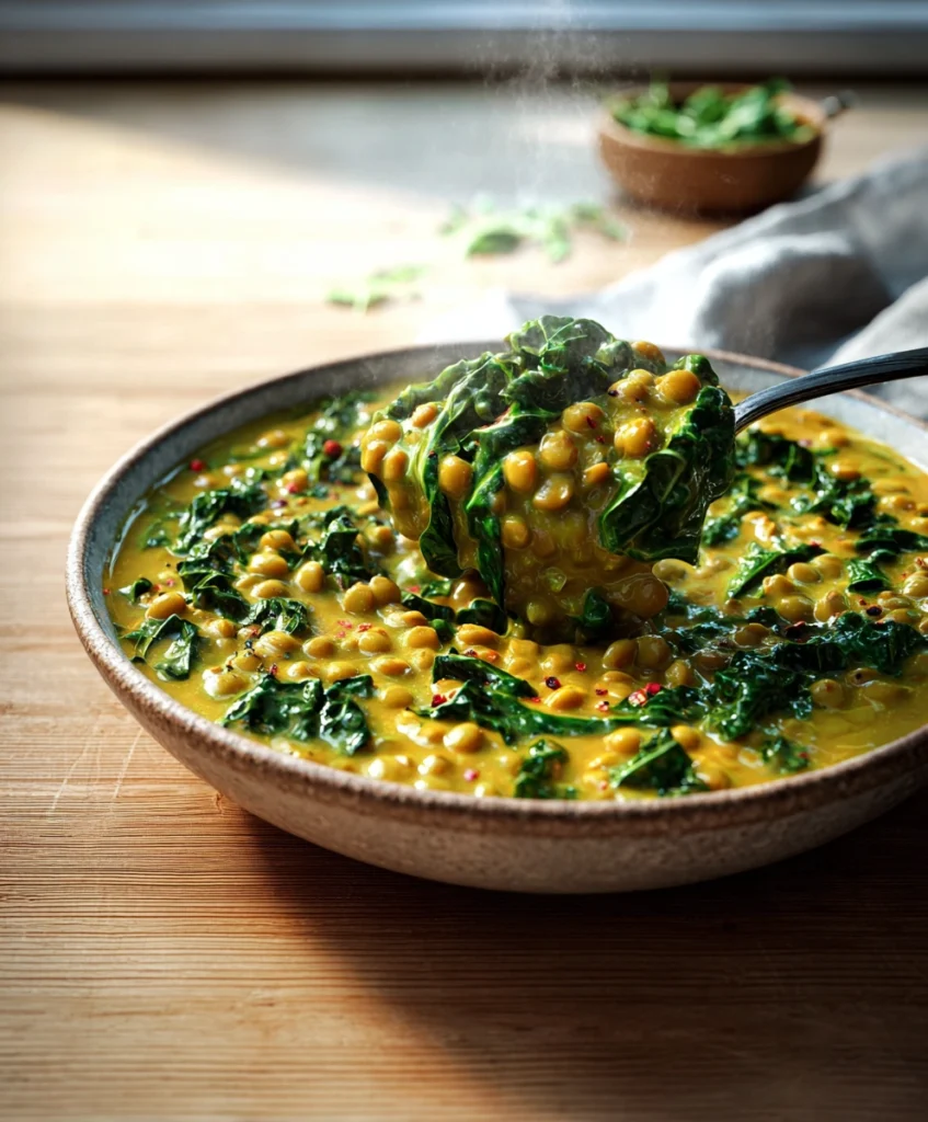 Curried Lentils with Kale and Coconut Milk