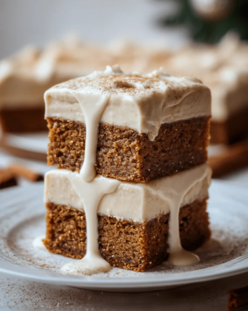 Frosted Gingerbread Brownies