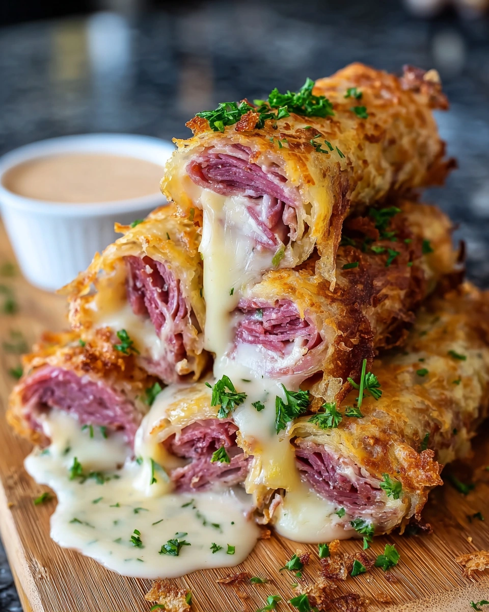 Keto Crispy Reuben Roll-Ups