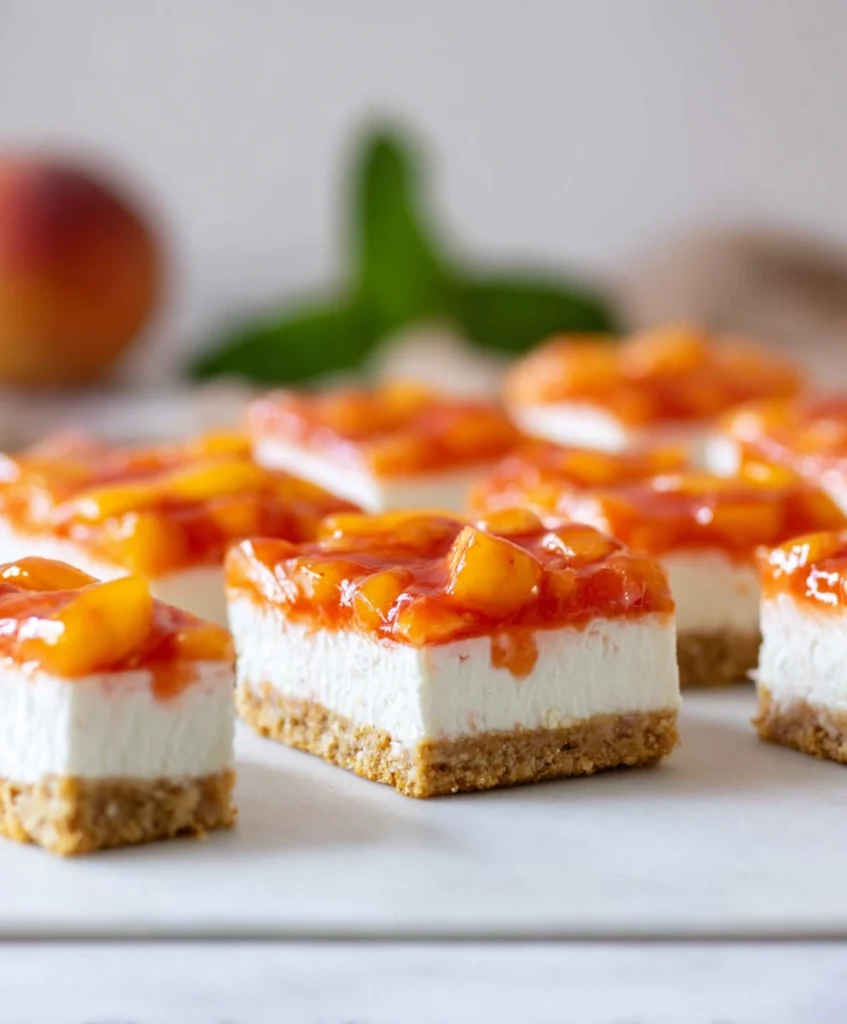 No-Bake Peach Cheesecake Bars