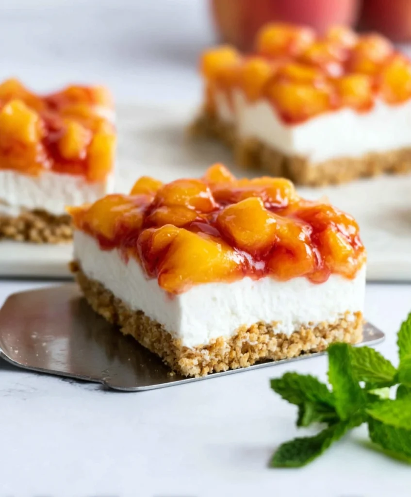 No-Bake Peach Cheesecake Bars