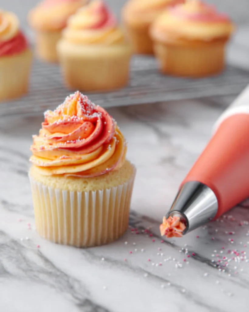 Peach Bellini Cupcakes