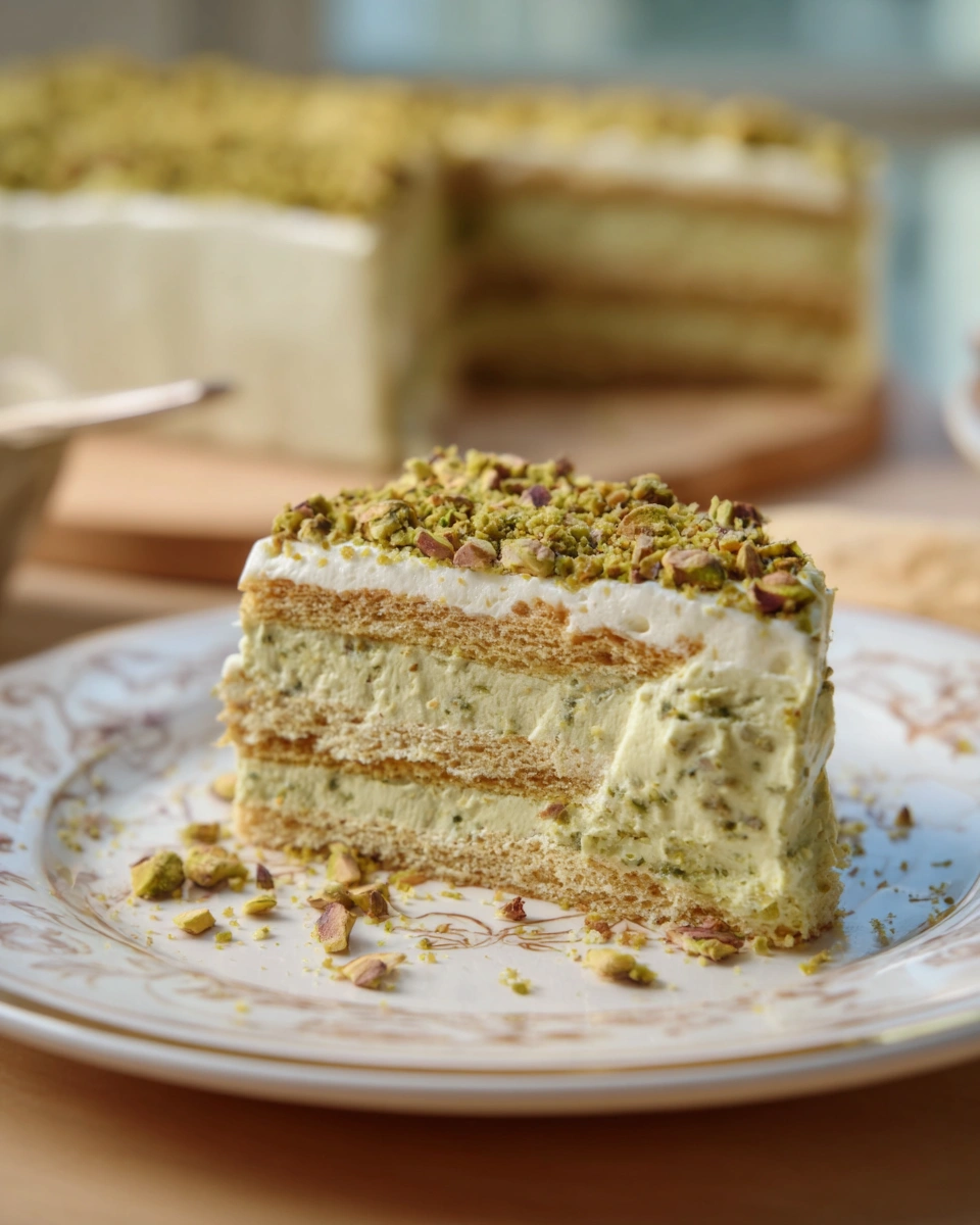 Pistachio Biscuit Cake