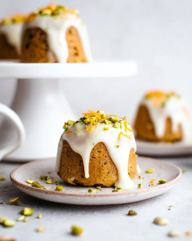 vegan orange and pistachio cakes