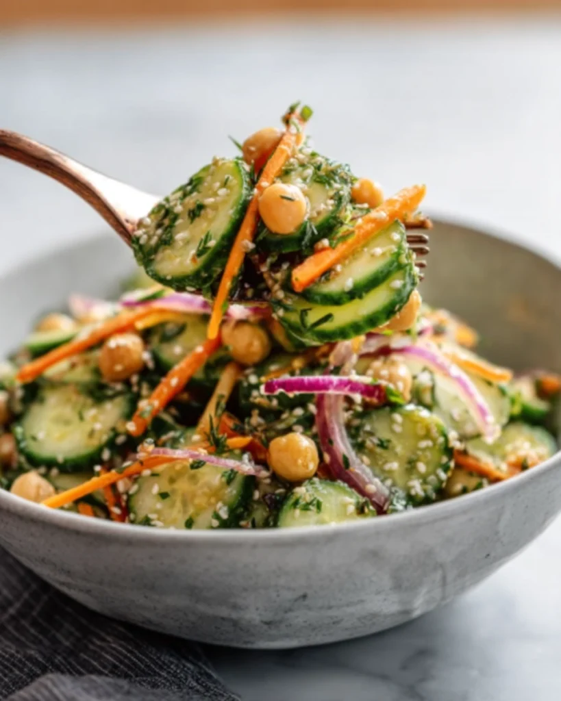 Asian Cucumber and Chickpea Salad