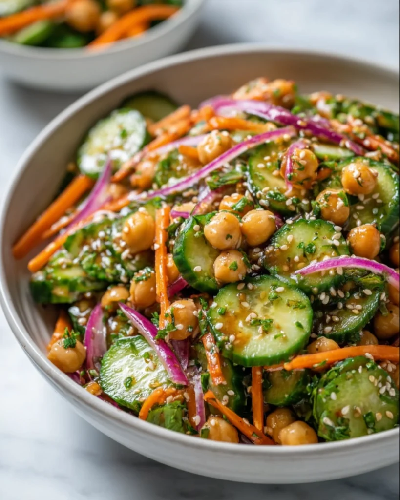 Asian Cucumber and Chickpea Salad