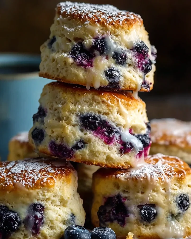 Blueberry Biscuits with Lemon Glaze