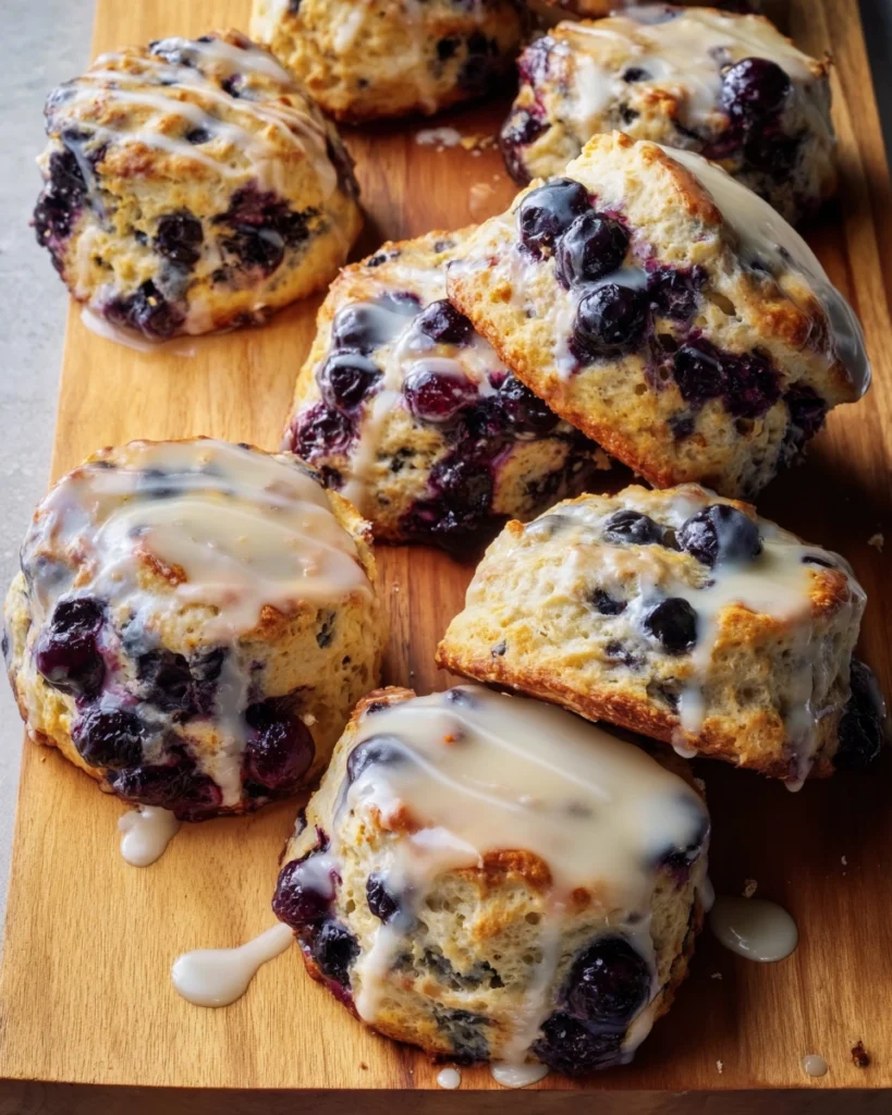 Blueberry Biscuits with Lemon Glaze