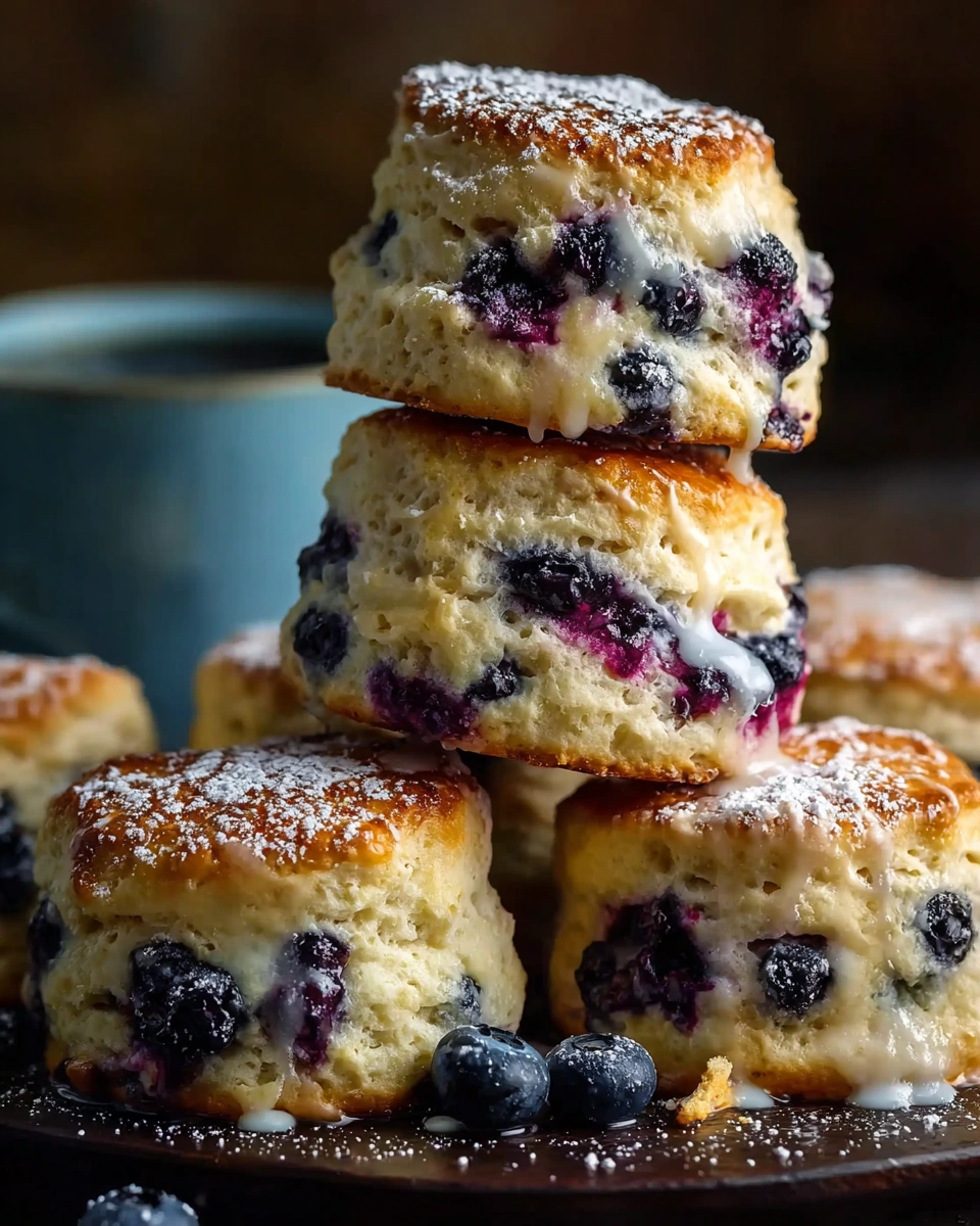 Blueberry Biscuits with Lemon Glaze