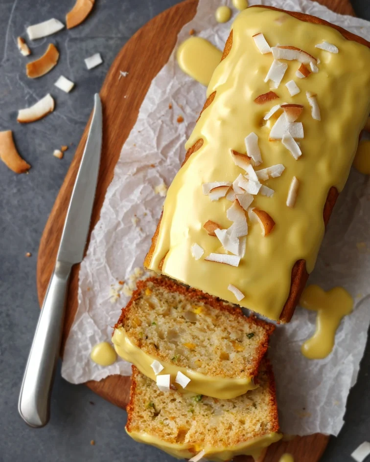 Einfacher Mango Kokosnuss Kastenkuchen