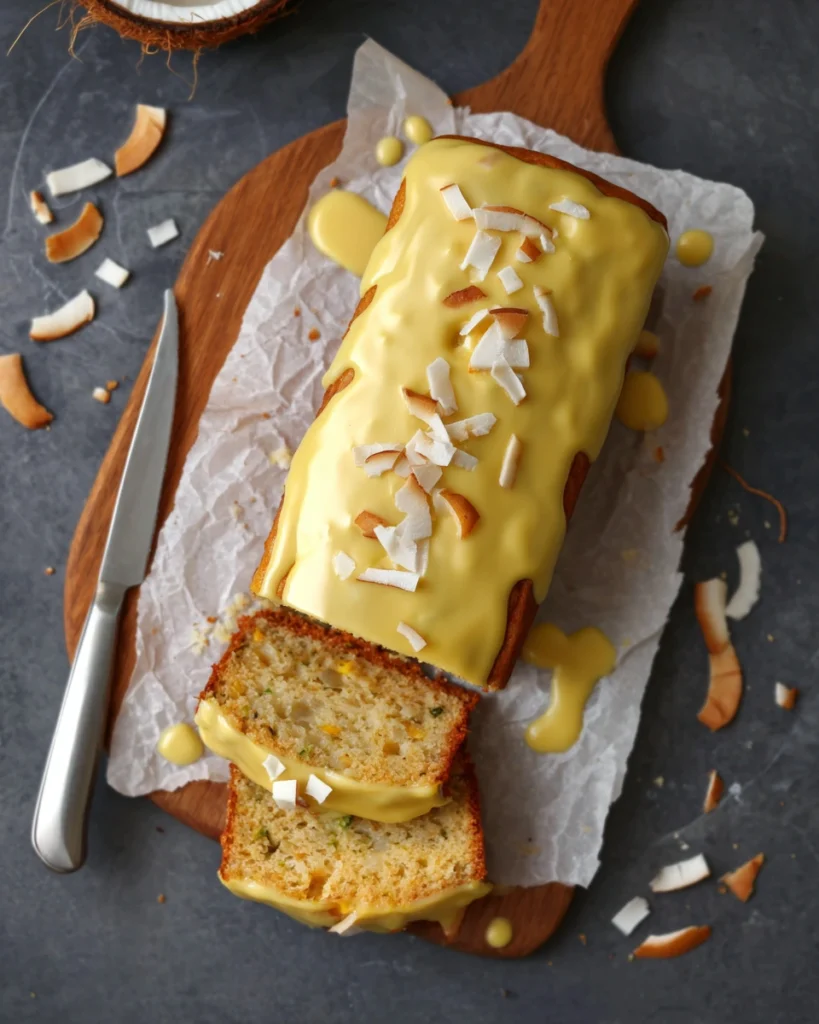 Einfacher Mango Kokosnuss Kastenkuchen