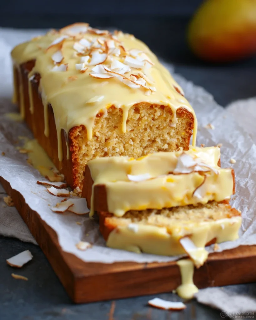 Einfacher Mango Kokosnuss Kastenkuchen