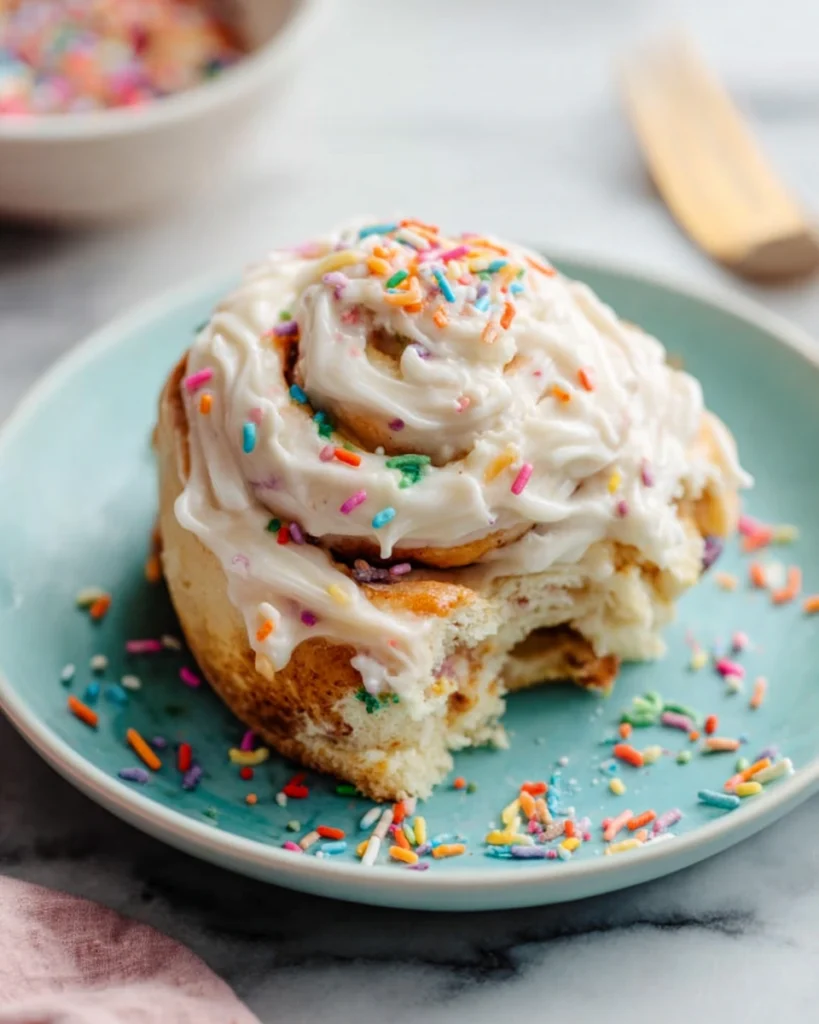 Birthday Cake Cinnamon Rolls (Funfetti)