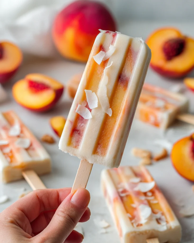 Coconut Peach Popsicles
